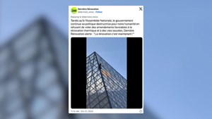 Activists Throw Orange Paint on Pyramid at Louvre in Paris