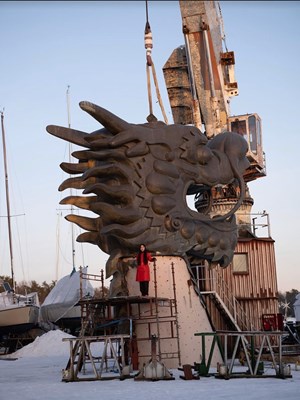 Giant Chinese Dragon Head travels to Venice Biennale for the Nordic Pavilion