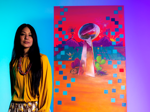 NFL Spotlights Chicana Native American Artist, Lucinda 'La Morena' Hinojos for Super Bowl LVII