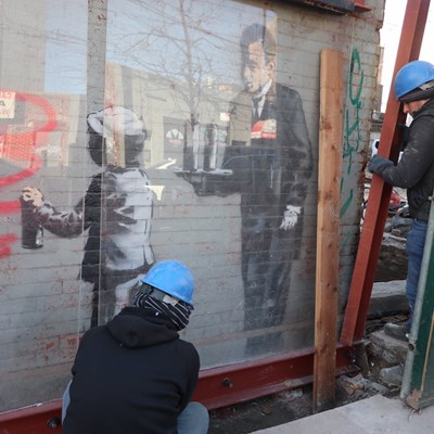 A Mural by Banksy has been relocated from the Bronx to Connecticut