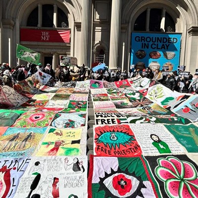 Protesters stage Event at The Metropolitan Museum New York in support of Gaza