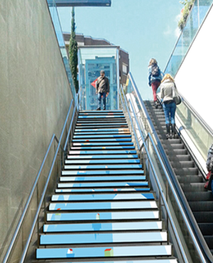 Metro stairs get makeover in Barcelona