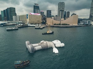 The 37-Metre-Long Work by KAWS was Floated out Into Victoria Harbour, Hong Kong