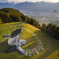 3,000 Square Meters Graffiti by French Artist Crowns the Swiss Alps