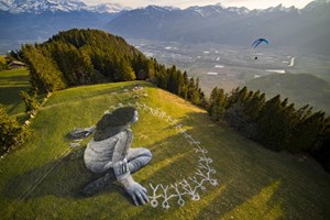 3,000 Square Meters Graffiti by French Artist Crowns the Swiss Alps