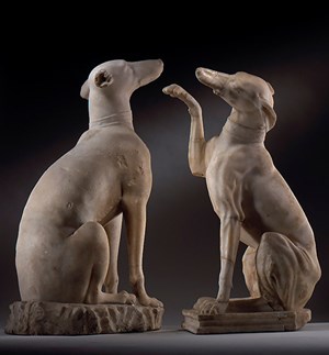 Outstanding Roman Figures of Celtic Hounds at Risk of Export